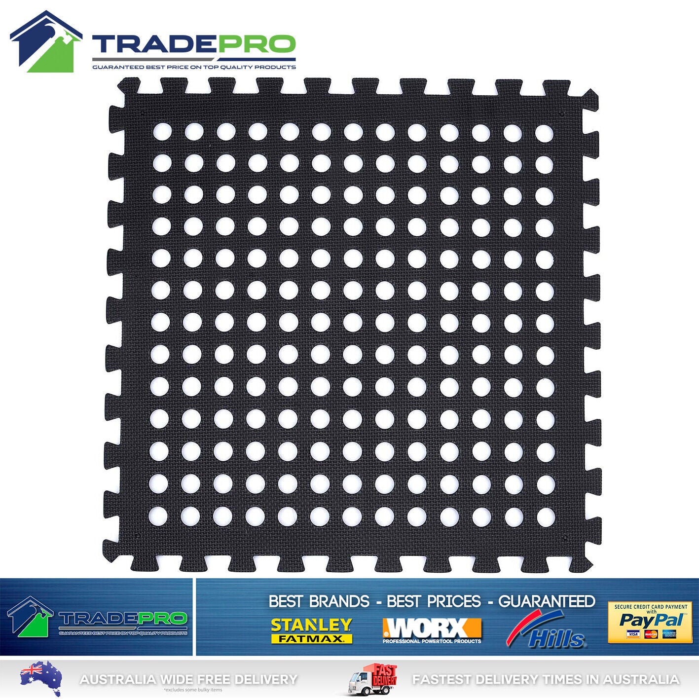 6PC Floor Mat Tiles EVA H/Duty Rubber Foam Interlocking Fatigue Shock Absorb Gym
