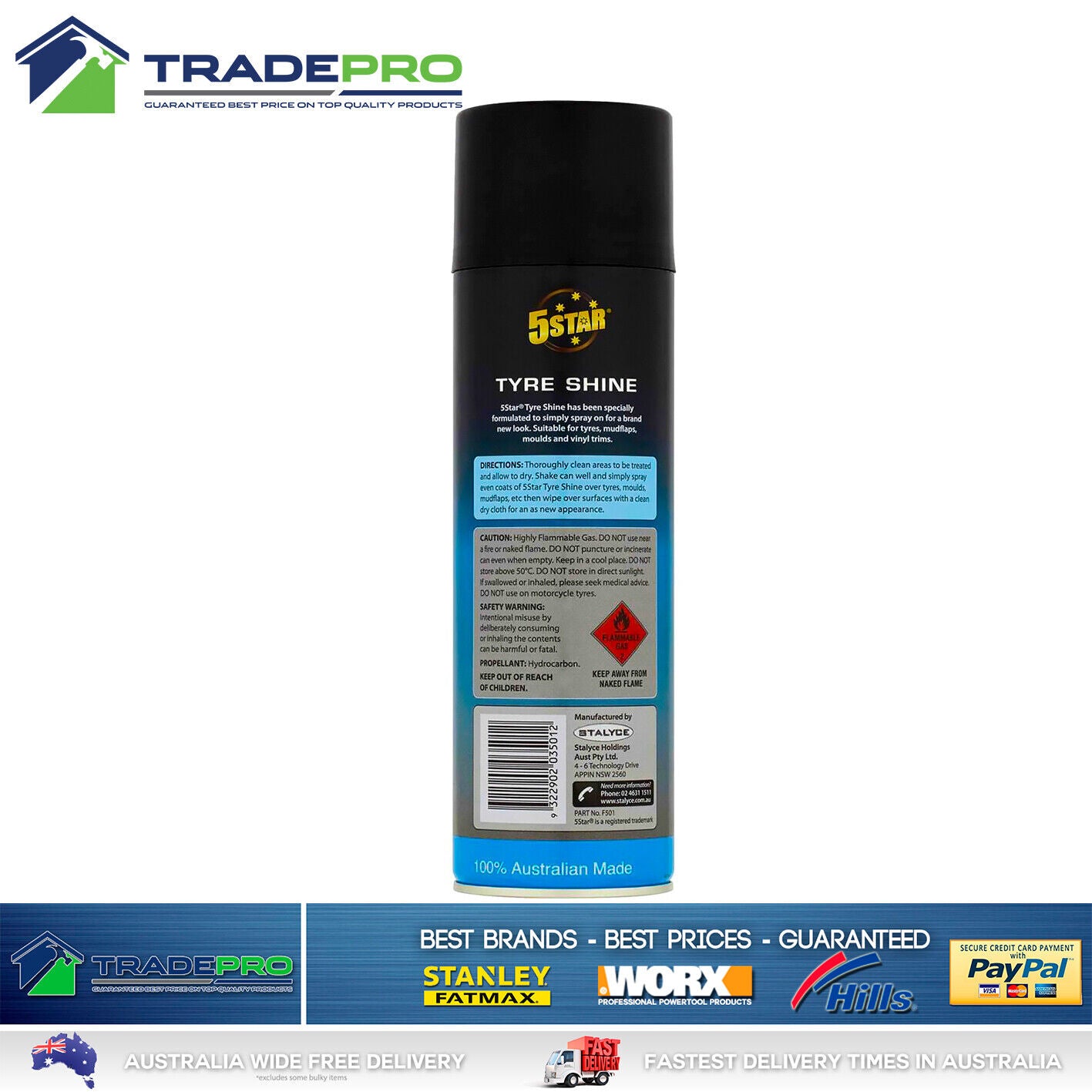 Tyre Shine Spray 350G Wet Look Car Truck Tyres Gloss 5 Star Mudflaps Black Mats