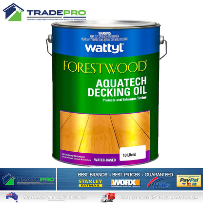 Wattyl Decking Oil PRO Water Based 10L Natural Timber Outdoor Wood Deck 10ltr