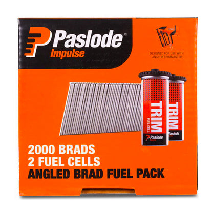 Paslode Genuine Impulse Trimmaster 50mm 2000 16 Gauge Zinc Angled Nails & 2x Gas