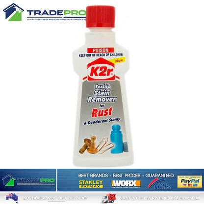 K2R Textile Stain Remover For Rust Deodorant Stain Clothes Fabric Carpet 50ml