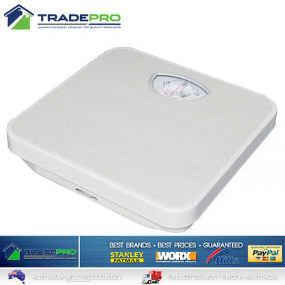 Bathroom Scale Mechanical Lindoni® PRO Quality Weight Scales White 130kg 7545627