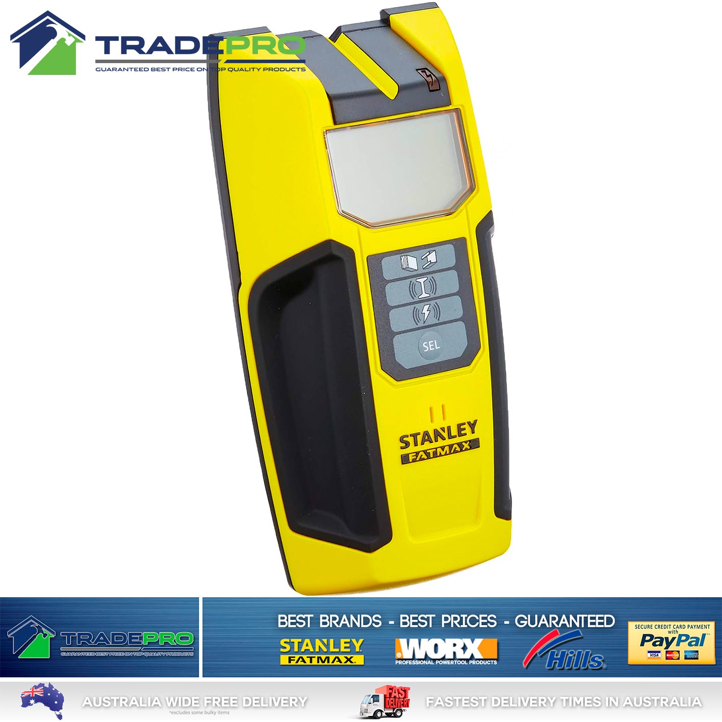 Stanley Stud Detector Sensor Finder FATMAX 300 AC Detection Metal Wood 7771280