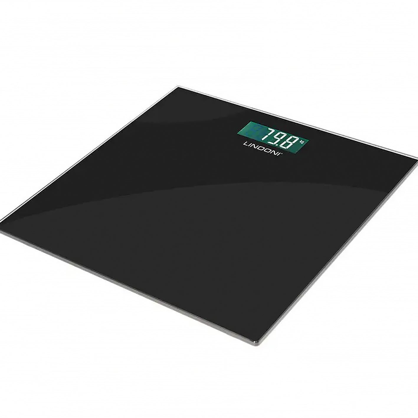 Bathroom Scale Digital Glass PRO Lindoni® Electronic Scales LCD Black 7545643