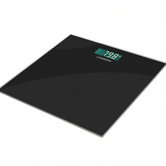 Bathroom Scale Digital Glass PRO Lindoni® Electronic Scales LCD Black 7545643