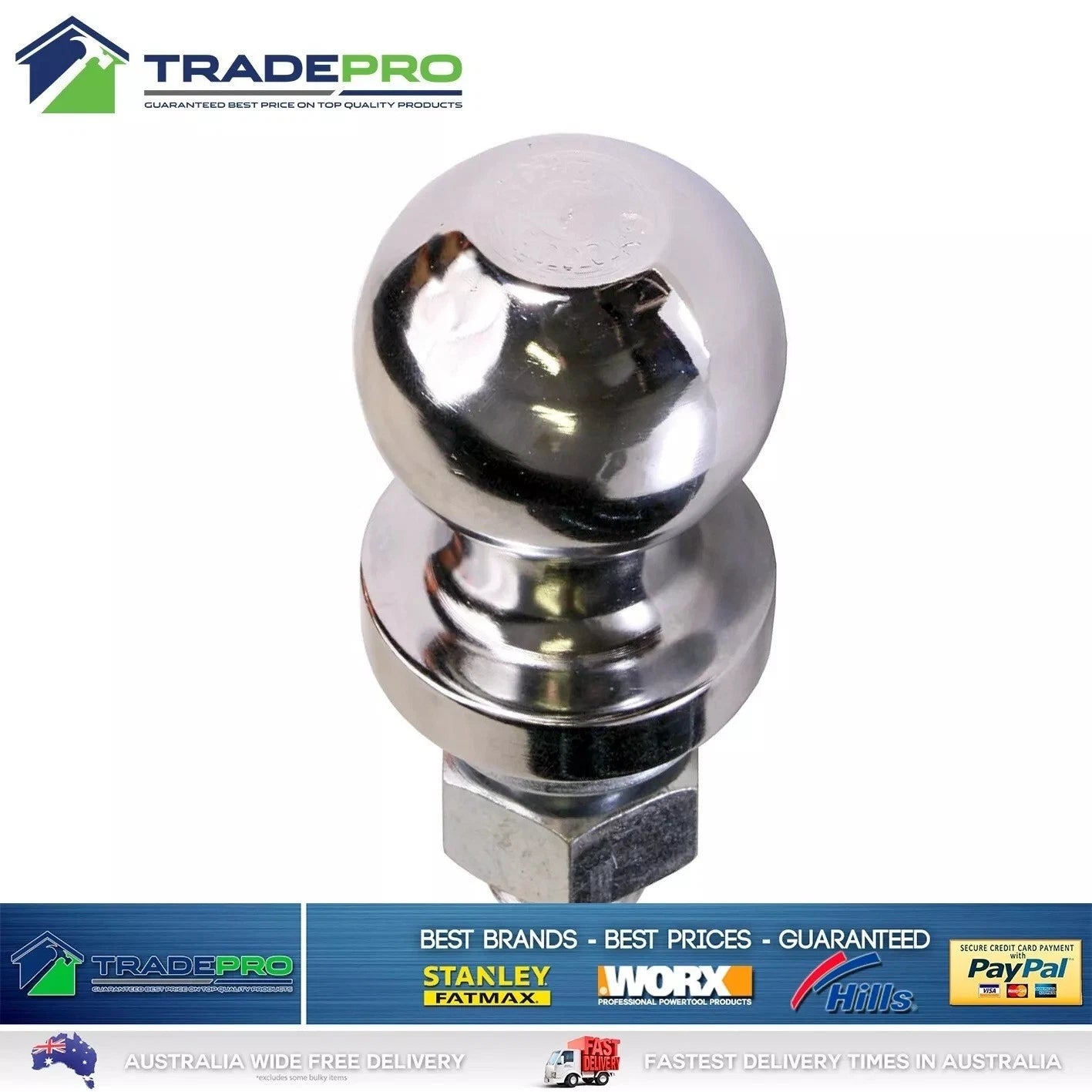 Tow Ball 50mm Car Caravan Towing 7/8 thread 3500kg Towball Trailer Forged Med