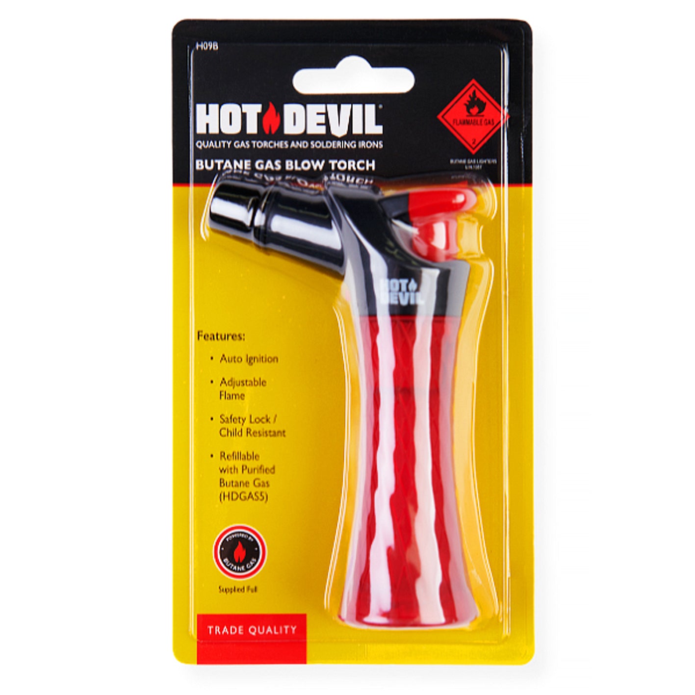 Hot Devil® Blow Torch Kit Gas Burner Refillable Butane Auto Lighter Chef & Cooks