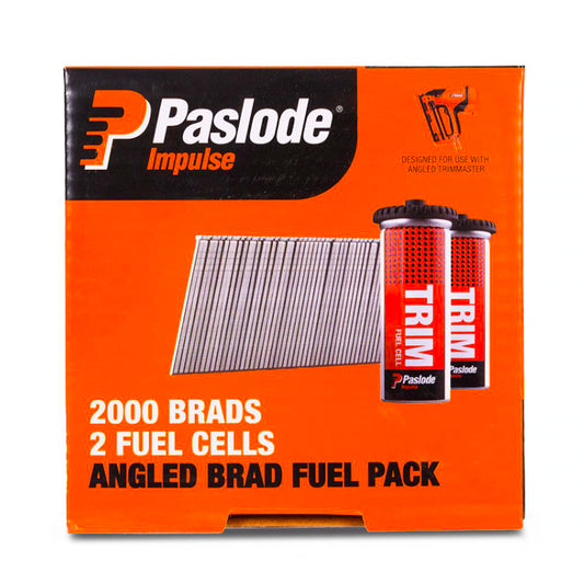 Paslode Genuine Impulse Trimmaster 38mm 2000 16 Gauge Zinc Angled Nails & 2x Gas