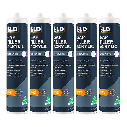 5x Gap Filler 450g White Cartridge No More Gaps Acrylic Sealant 5pc 7814858