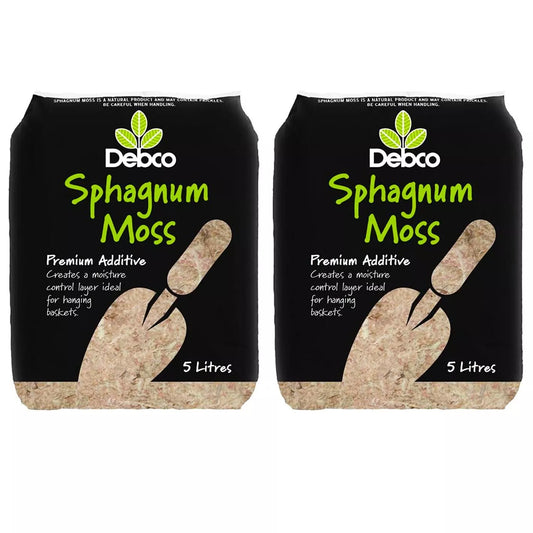 2x Sphagnum Moss 5L Debco Hanging Basket Mix Propagation Plants Pots Carnivorous