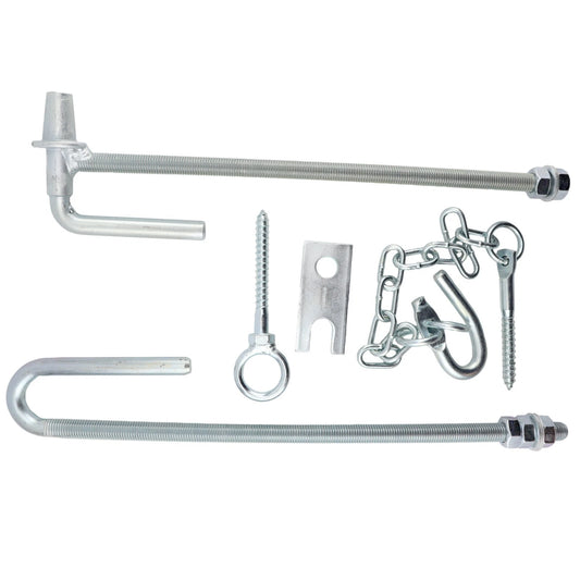 Whites Wires Farm Gate Hinge Kit FG4 Bolt Through Latch Set Hook & Keeper Drop