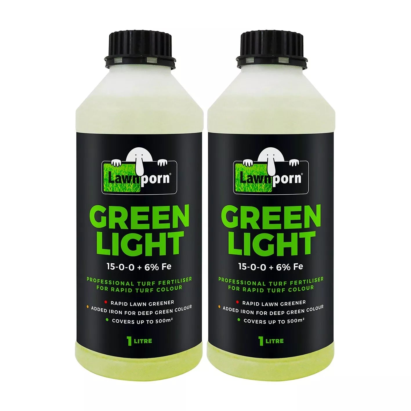 2x Lawnporn Green Light Fertiliser 1L Concentrate Rapid Lawn Porn Turf Garden