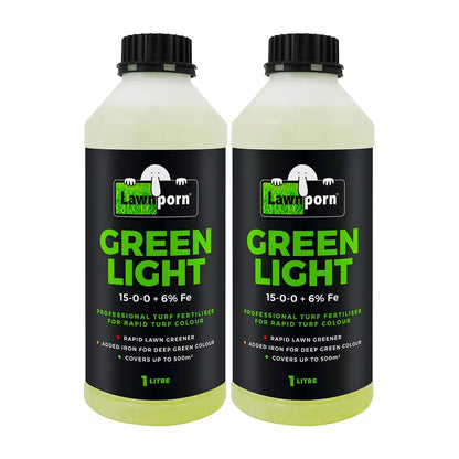 2x Lawnporn Green Light Fertiliser 1L Concentrate Rapid Lawn Porn Turf Garden