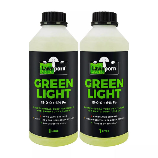2x Lawnporn Green Light Fertiliser 1L Concentrate Rapid Lawn Porn Turf Garden