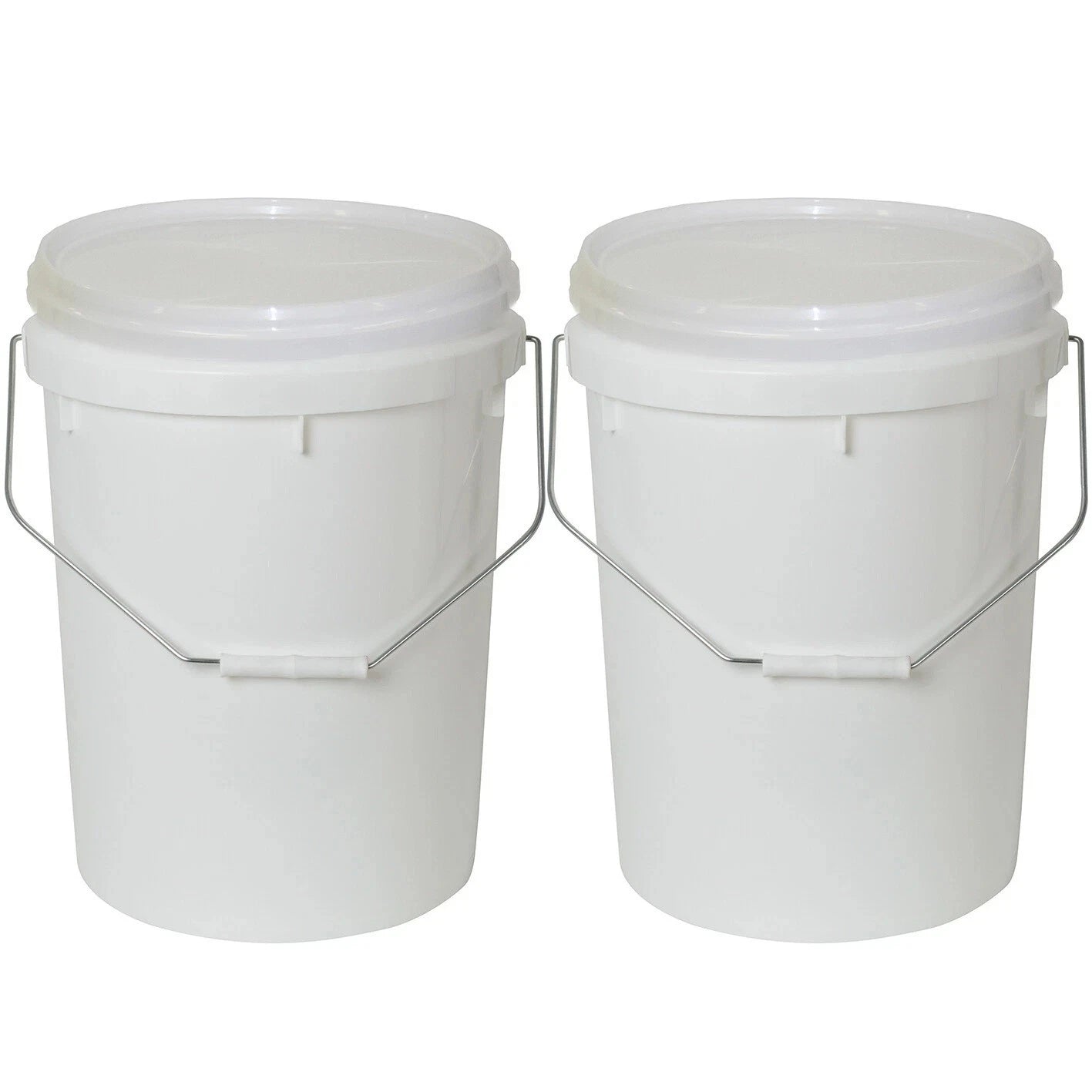 2x Quality Bucket with Lid & Handle 30Ltr H/Duty Premium Plastic Food Grade 30L