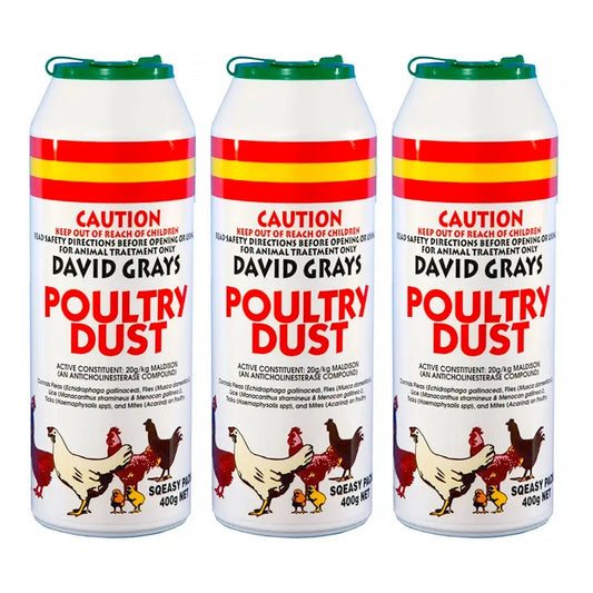 3x Poultry Chicken Dust 400g PRO David Grays Lice Fleas Feather Mites Ticks Pest