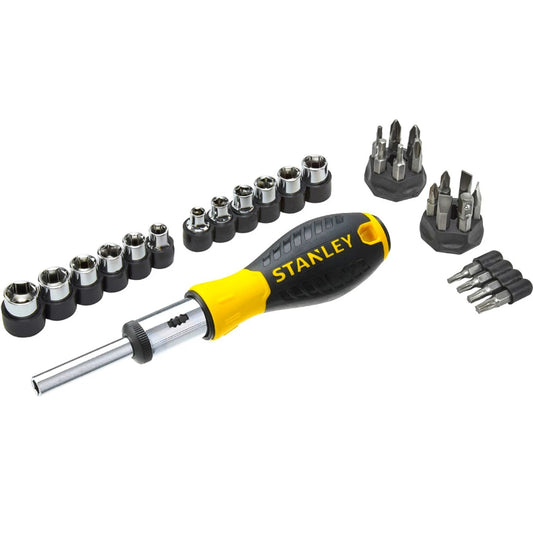 Stanley 29pc Multibit Ratchet Socket & Screwdriver Set with PRO Cushion Grip