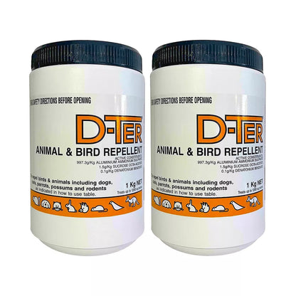 2x D-Ter Animal Bird Repellent 1kg Possum Deterrent Rabbit Dog Cat Repeller