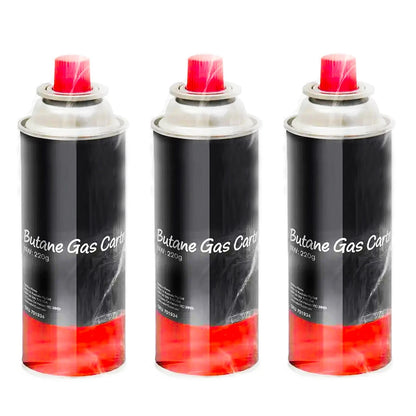 Butane Gas Cartridges 3x 220g Rim Vent Safety Portable BBQ For Gasmate Primus