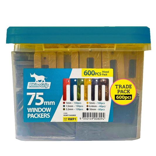 Window Packers 75mm 600pc Trade Mixed Box Packing Shims Plastic Horseshoe Wedge