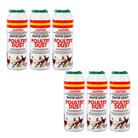 6x Poultry Chicken Dust 400g PRO David Grays Lice Fleas Feather Mites Ticks Pest