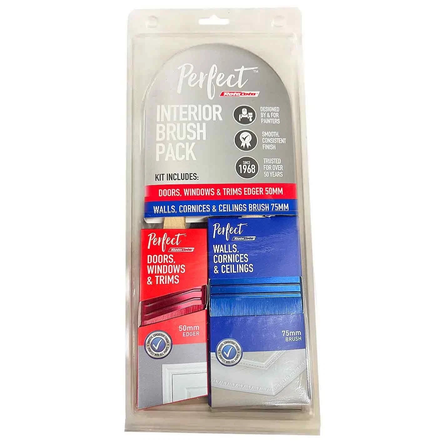 Paint Brush 2pc Set RotaCota® PRO Painting Kit Brushes 50mm 75mm Wall Trim