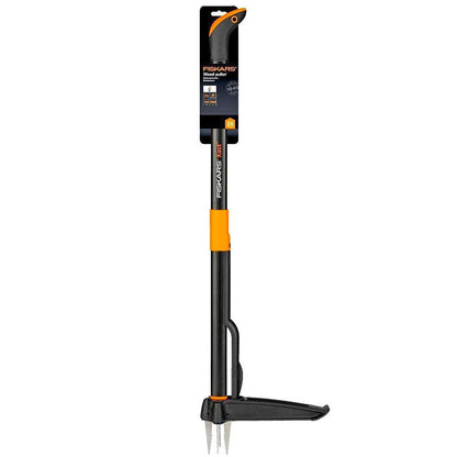 Fiskars Weed Puller Long Handled Xact 4 Prong Weeder Stainless Steel Claw Garden