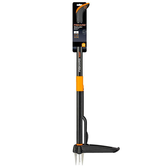 Fiskars Weed Puller Long Handled Xact 4 Prong Weeder Stainless Steel Claw Garden