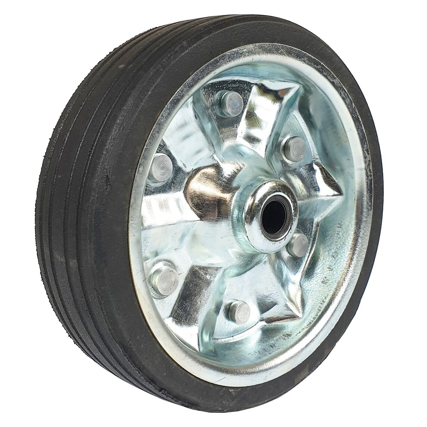 Jockey Wheel 8" 20cm Replacement Rubber Solid Rubber Trailer Caravan Ark Alko