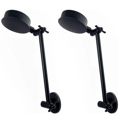 2x Shower Head & Arm Kit Black PRO EZYFIT Hi-Low All Directional WELS Buyright
