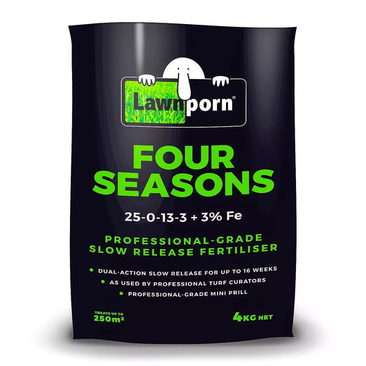 Lawnporn Four Seasons Fertiliser 4kg Granular Slow Release Lawn Turf Garden Grow