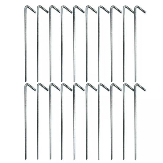 20x Tent Pegs 300mm x 8mm Heavy Duty Gal Steel Camping Tarp Galvanised Stakes