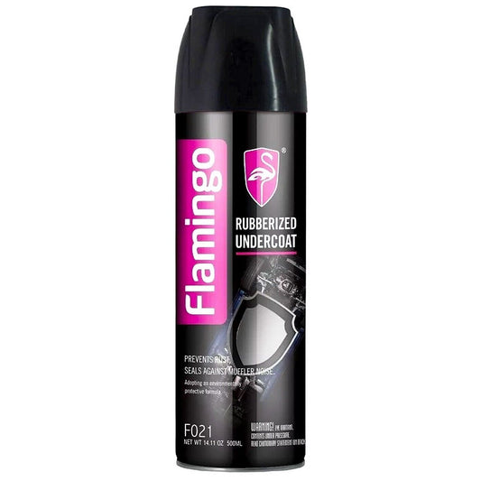 Rubberised Undercoat Spray 500ml Black Car Auto Boat Rust Stop Flamingo