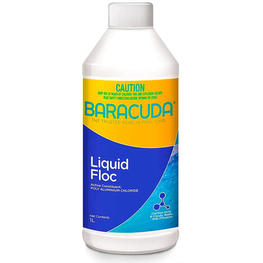 Pool Flocculant Floc Clarifying Liquid 1Ltr PRO Baracuda Clears Cloudy Green