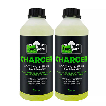 2x Lawnporn Charger Fertiliser 1L PRO Concentrate Lawn Turf Garden Grow Enhancer