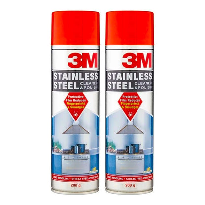2x 3M Stainless Steel Cleaner & Polish 200g reduces fingerprints and smudges