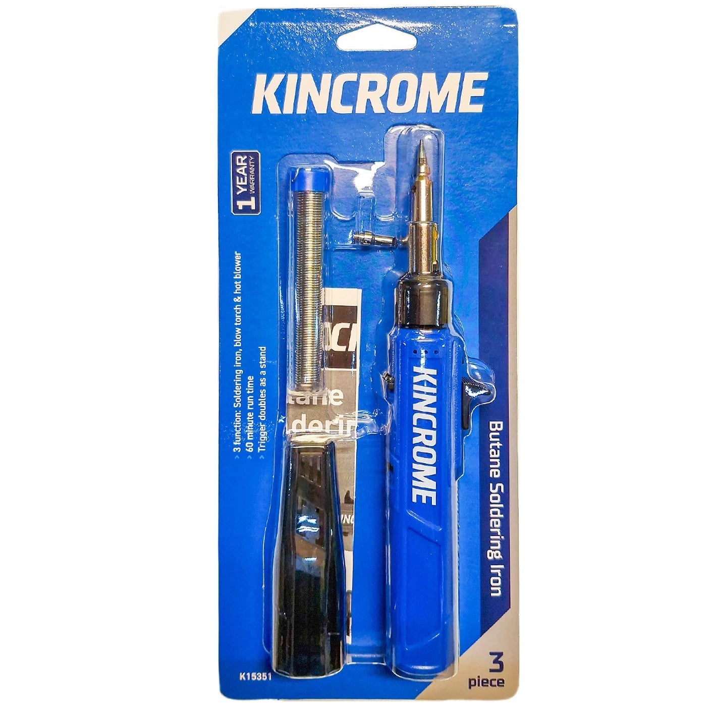 Kincrome Soldering Iron Kit Butane Blow Torch Gas Solder Tool Set 3 in 1 Head