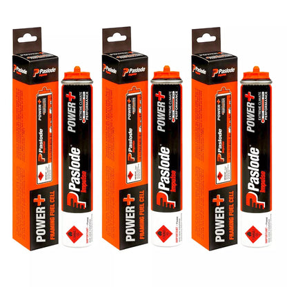 3x Paslode Genuine Impulse Fuel Cell Twist N Lock Tall Gas Cartridge B20543F