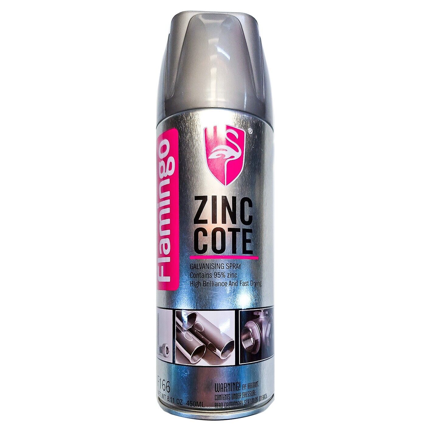 Spray Paint Zinc Coat 450ml Cold Gal Silver Rust Stop Aero Flamingo