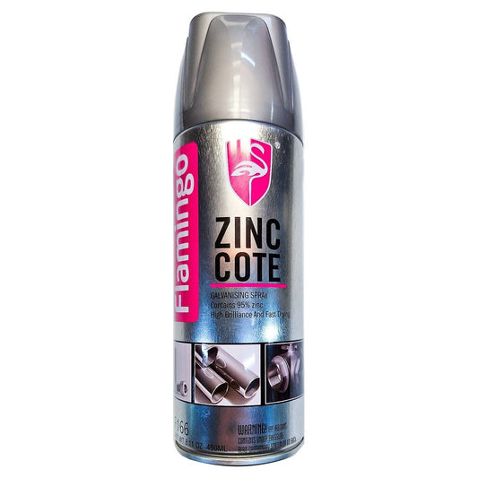 Spray Paint Zinc Coat 450ml Cold Gal Silver Rust Stop Aero Flamingo