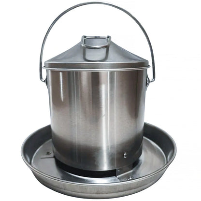 Poultry Feeder Stainless Steel 2kg Metal Hanging with Handle Greenleaf Chicken