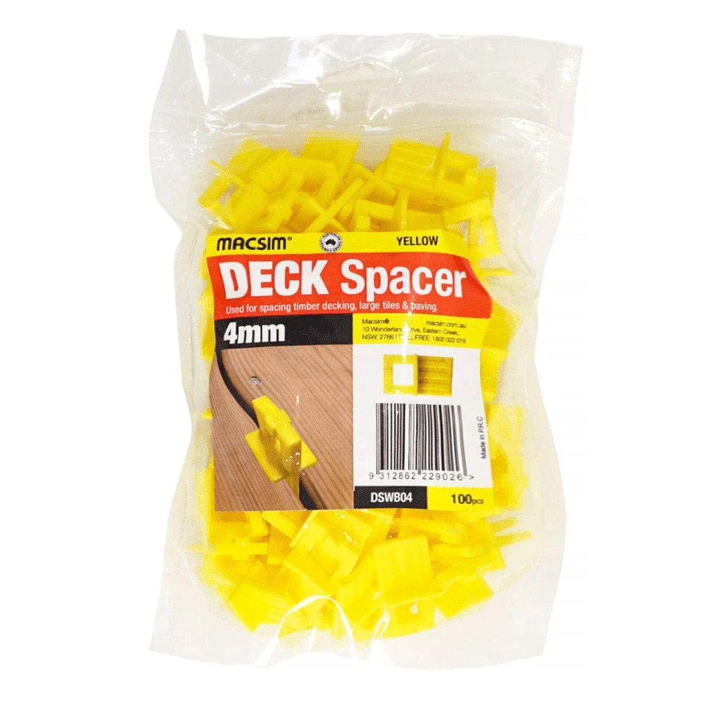 Decking Spacer Pack 4mm Gap 100pc Deck Shims Paving Tiling Wedge Wood Composite