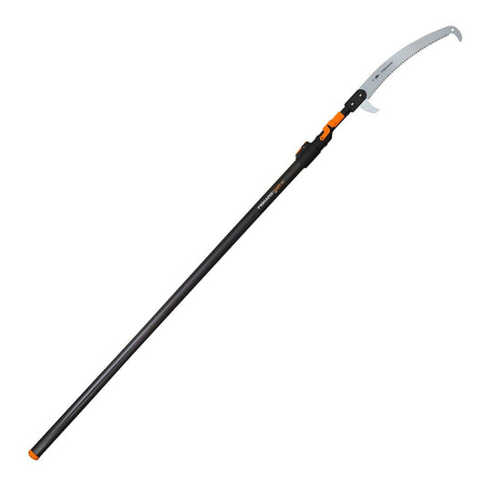 Fiskars Telescopic 4.5m Palm Tree Long Reach Curved Pole Saw Trimmer Pruner Cut