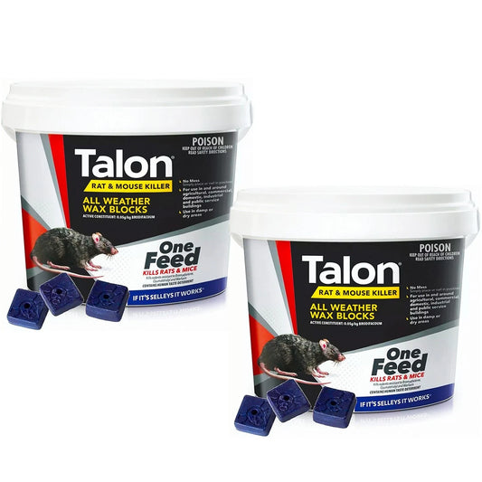 2x Talon Wax Blocks 2.4kg PRO Rat Mouse Bait All Weather Trap Blox Rodenticide