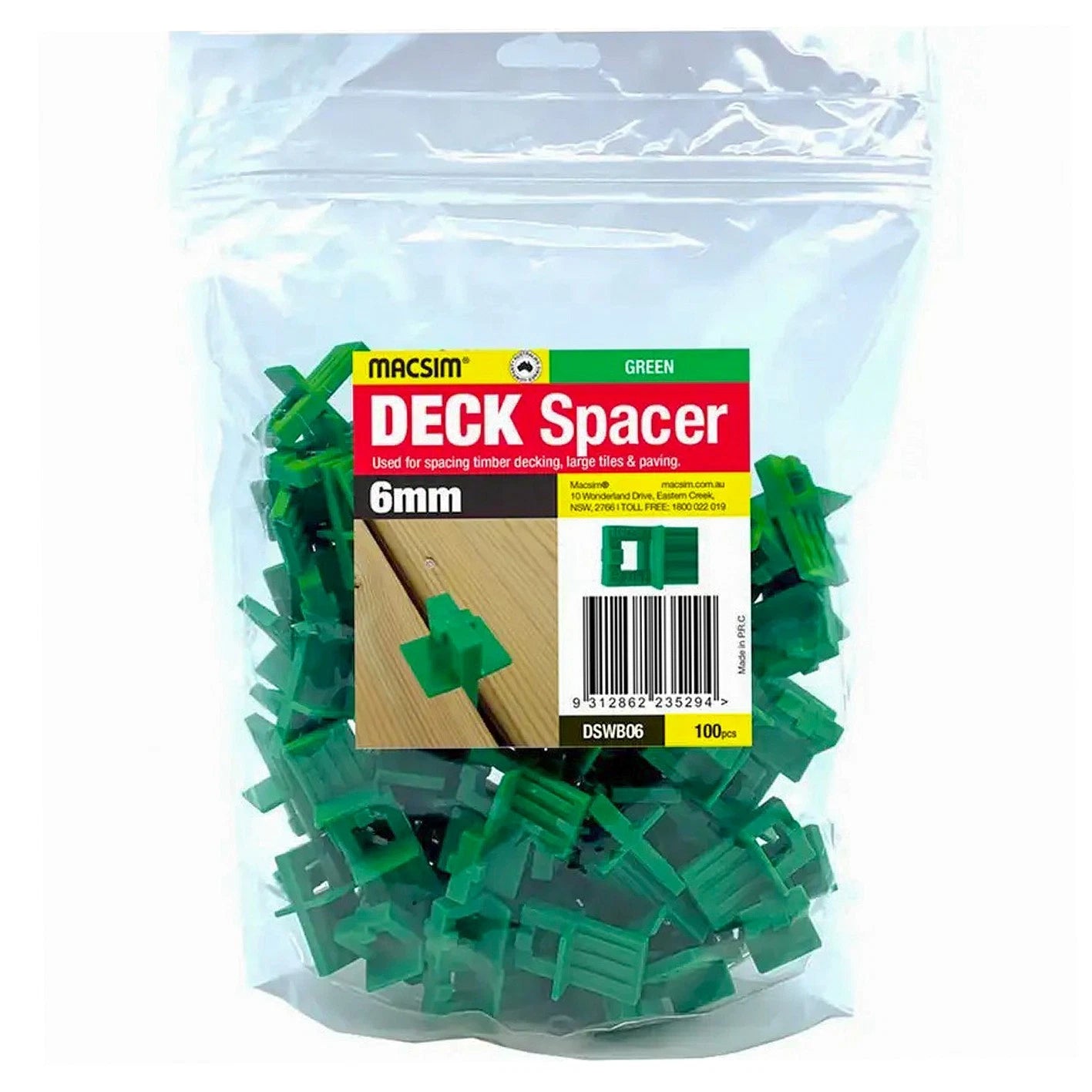 Decking Spacer Pack 6mm Gap 100pc Deck Shims Paving Tiling Wedge Wood Composite