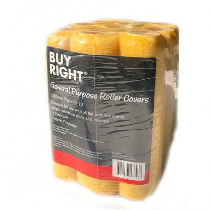 Paint Roller Cover 230mm 12pc Bulk Pack 12mm Nap Wall Ceiiling Int/Ext Quality