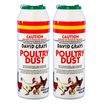 2x Poultry Chicken Dust 400g PRO David Grays Lice Fleas Feather Mites Ticks Pest