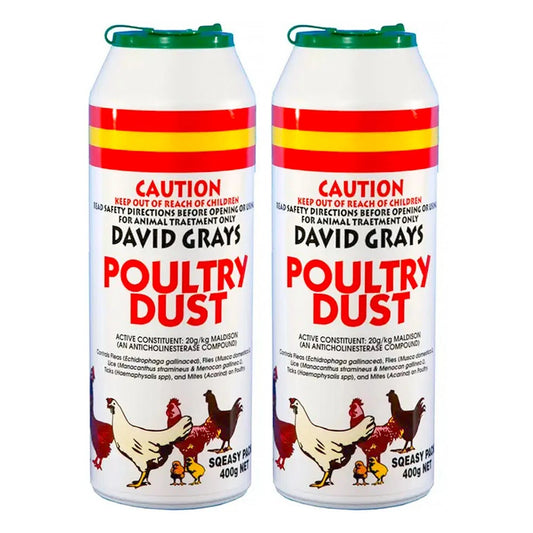 2x Poultry Chicken Dust 400g PRO David Grays Lice Fleas Feather Mites Ticks Pest