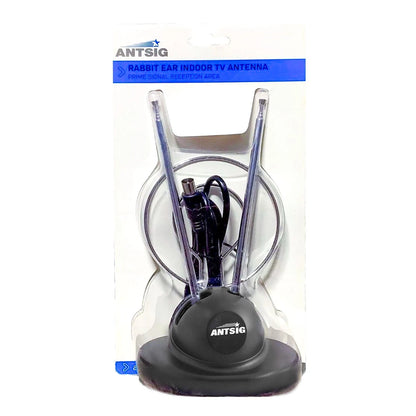 Antenna Indoor TV Rabbit Ears VHF & FM Antsig by Arlec Bunny Ear Reception