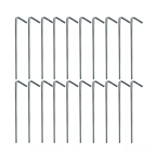 20x Tent Pegs 225mm x 6mm Heavy Duty Gal Steel Camping Tarp Galvanised Stakes